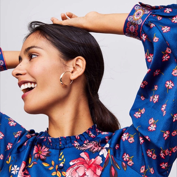  NWT LOFT Wildflower Satin Shift Dress - Picture 2 of 7